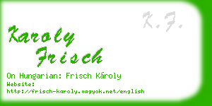 karoly frisch business card